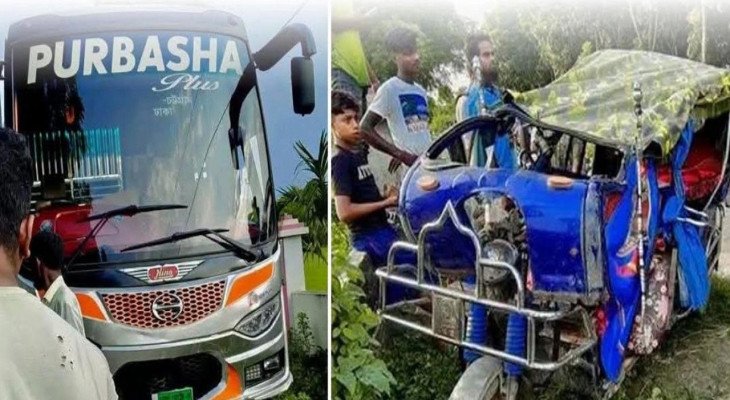 চুয়াডাঙ্গায় বাসের ধাক্কায় ইজিবাইকের নারী যাত্রী নিহত, আহত ৬
